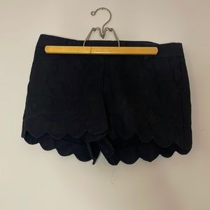Black Size 10 3.5” J. Crew Scalloped Shorts